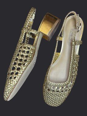 slim fit dress slacks Women's Kitten Heel in Soft Gold – Aerosoles main image 1